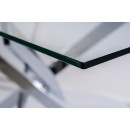 Стол обеденный SIGNAL AGIS II прозрачный/хром 140/80